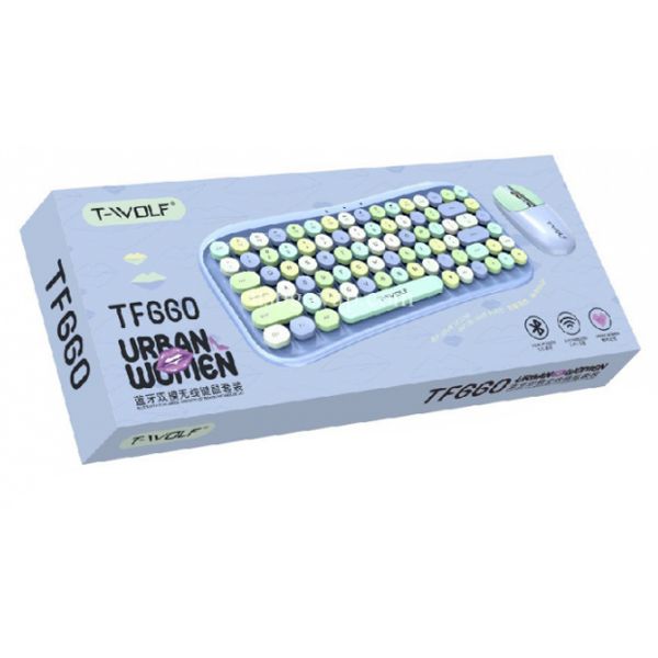 T-Wolf Retro Wireless Keyboard + Mouse Combo TFGG0