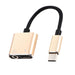 2 in 1 Type C USB C to 3.5mm Audio Headphone Jack Adaptor AUX Charge Cable ( Gold Peach) - Syntronics