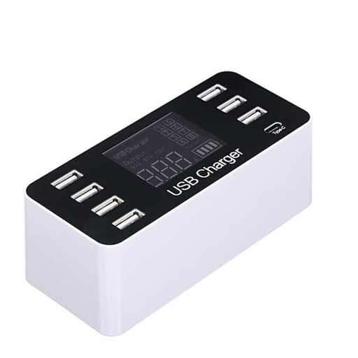 8 Ports USB Smart Charger with LCD Screen - Syntronics