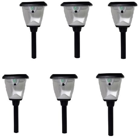 Waterproof Solar Garden Sensor Lamp-Black Set of 6