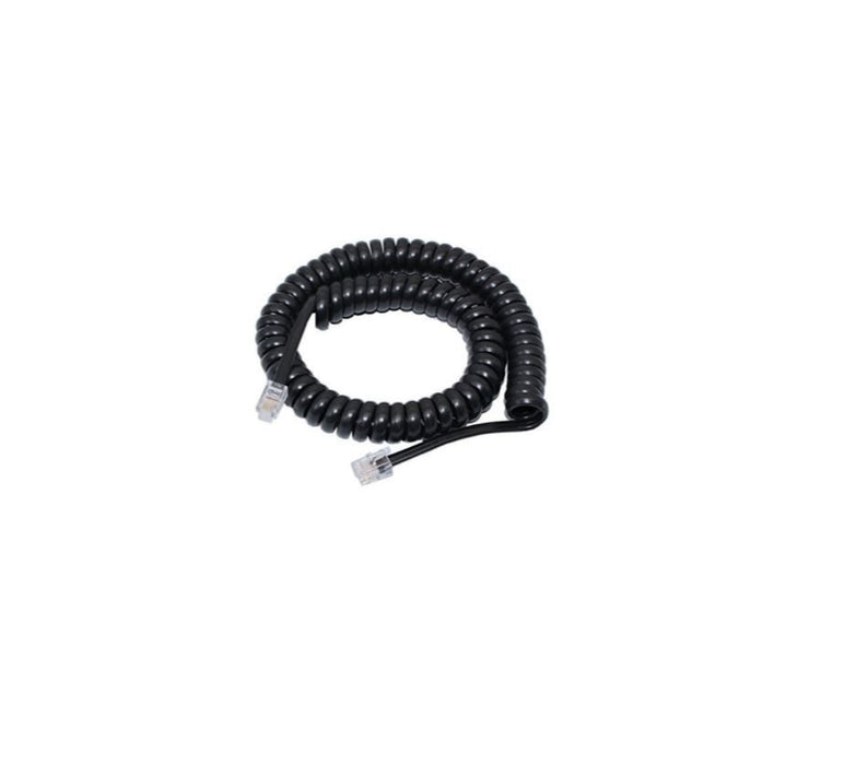 10M Black Replacement Telephone Wired Curly Cord
