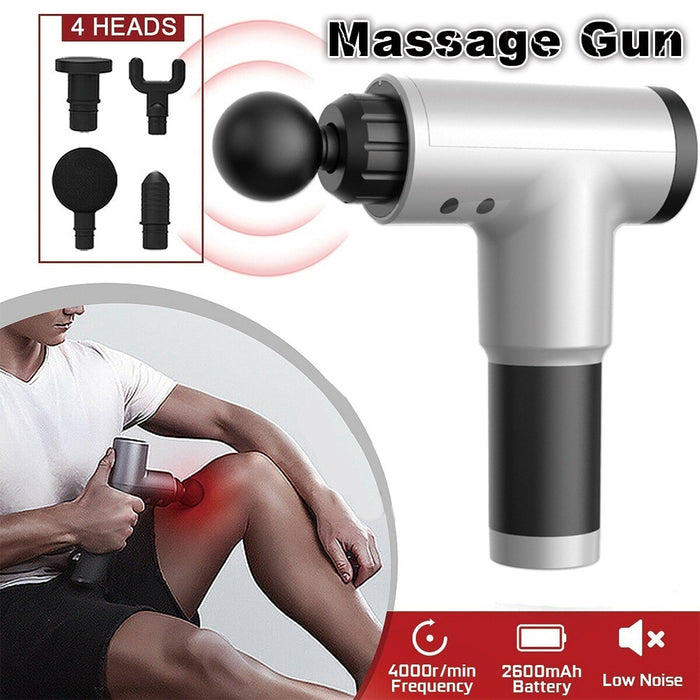 Silver Fascial Gun Massage & Recovery Device - Syntronics