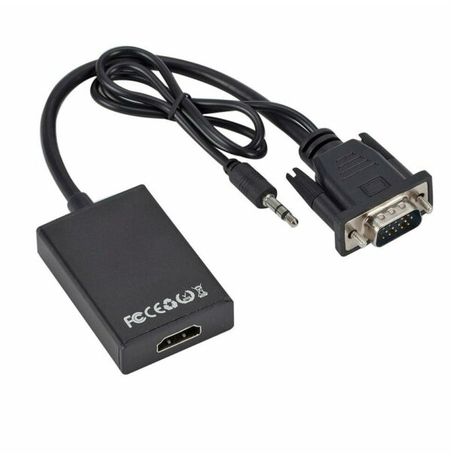 Black VGA to HDMI 3.5mm Cable