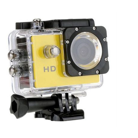 Yellow Waterproof HD Sports Camera 1080P