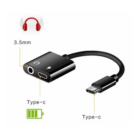 3.5mm Audio Jack Splitter Adapter & Charging Cable Converter For Type C