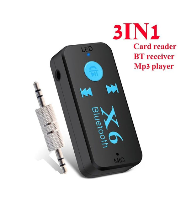 X6 Car Bluetooth Music Receiver MP3 Player TF Card Slot